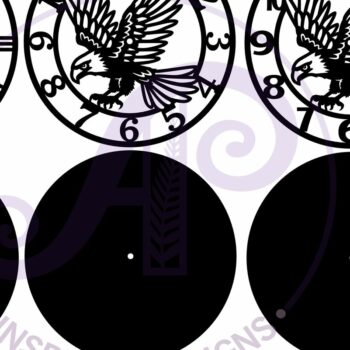 Intra απο ξύλο plywood 3mm-4mm πάχος - Eagle Wall Clock Files Cut Laser, Δίασταση 30x20 cm INTRAFABR-103675192 - Image 5