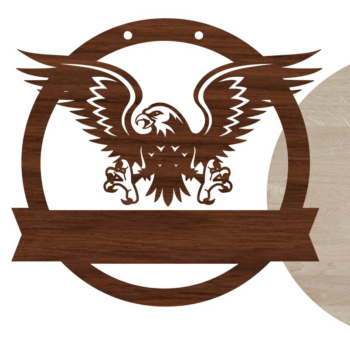 Intra απο ξύλο plywood 3mm-4mm πάχος - Σήμα καλωσορίσματος Eagle Δίασταση 20x20 cm INTRAFABR-13922456 - Image 1