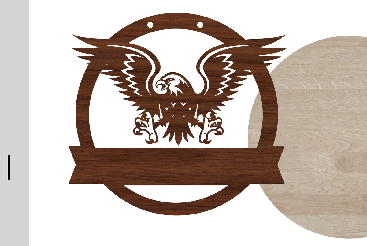 Intra απο ξύλο plywood 3mm-4mm πάχος - Σήμα καλωσορίσματος Eagle Δίασταση 20x20 cm INTRAFABR-13922456