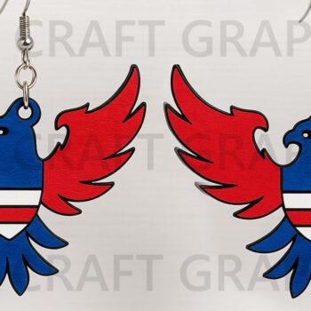 Intra απο ξύλο plywood 3mm-4mm πάχος - Eagle Wings Patriotic Earrings Δίασταση 3x3 cm INTRAFABR-122655929 - Image 1