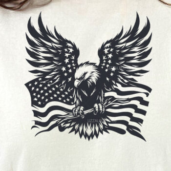 Intra απο ξύλο plywood 3mm-4mm πάχος - Μπλουζάκι αετός με αμερικανική σημαία Δίασταση 40x50 cm INTRAFABR-97939916 - Image 3