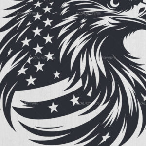 Intra απο ξύλο plywood 3mm-4mm πάχος - Μπλουζάκι αετός με αμερικανική σημαία  Δίασταση 40x50 cm INTRAFABR-97940391