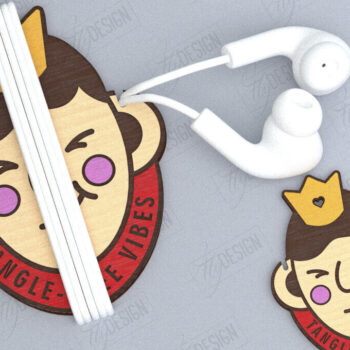 Intra απο ξύλο plywood 3mm-4mm πάχος - Πακέτο κοπής με λέιζερ Organiser Cord Ακουστικών Δίασταση 20x20 cm INTRAFABR-120134364 - Image 3