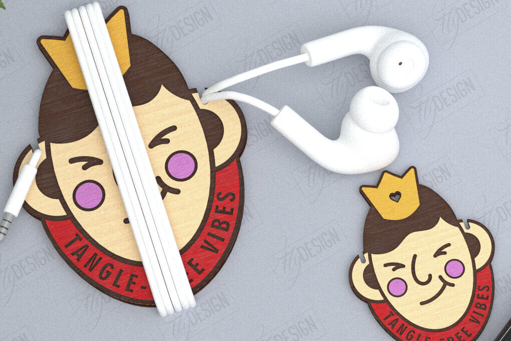 Intra απο ξύλο plywood 3mm-4mm πάχος - Ακουστικό Cord Organizer Cut Laser | CNC Δίασταση 20x20 cm INTRAFABR-120134277