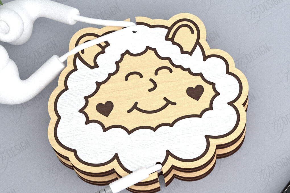 Intra απο ξύλο plywood 3mm-4mm πάχος - Ακουστικό Cord Organizer Cut Laser | CNC Δίασταση 20x20 cm INTRAFABR-119898107