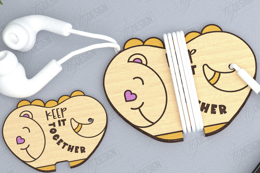 Intra απο ξύλο plywood 3mm-4mm πάχος - Ακουστικό Cord Organizer Cut Laser | CNC Δίασταση 20x20 cm INTRAFABR-120134266