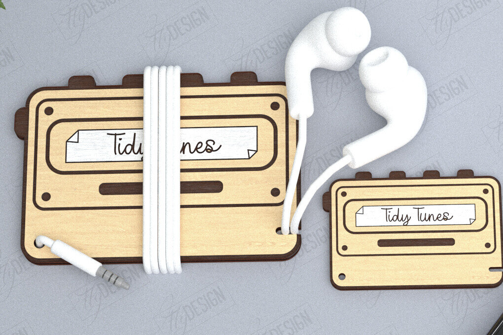 Intra απο ξύλο plywood 3mm-4mm πάχος - Ακουστικό Cord Organizer Cut Laser | CNC Δίασταση 20x20 cm INTRAFABR-120134269