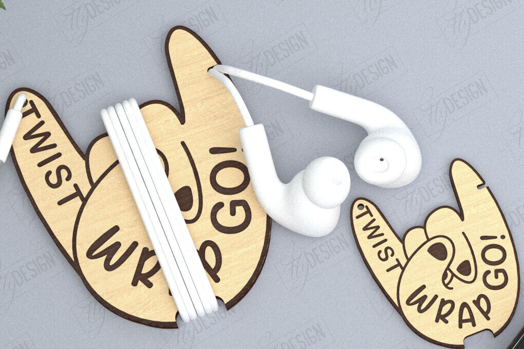 Intra απο ξύλο plywood 3mm-4mm πάχος - Ακουστικό Cord Organizer Cut Laser | CNC Δίασταση 20x20 cm INTRAFABR-120134273