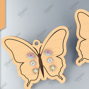 Intra απο ξύλο plywood 3mm-4mm πάχος - Κάρτα σκουλαρίκι Lasercut. 3D Butterfly  Δίασταση 3x3 cm INTRAFABR-85700814 - Image 1