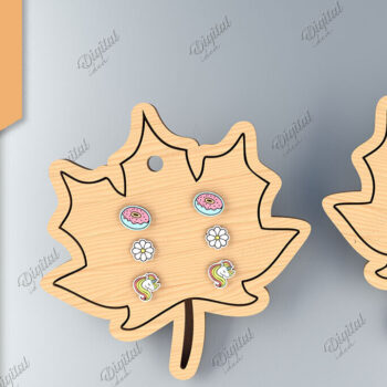 Intra απο ξύλο plywood 3mm-4mm πάχος - Κάρτα σκουλαρίκι Lasercut. 3D Maple Leaf  Δίασταση 3x3 cm INTRAFABR-85700952 - Image 1