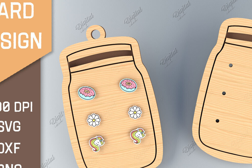 Intra απο ξύλο plywood 3mm-4mm πάχος - Κάρτα σκουλαρίκι . 3D Layared Card Laser Δίασταση 3x3 cm INTRAFABR-85701158