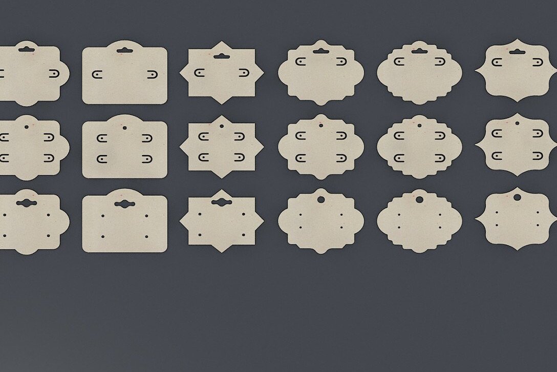 Intra απο ξύλο plywood 3mm-4mm πάχος - Earring Card  / Jewelry Card Holder Δίασταση 3x3 cm INTRAFABR-37105720