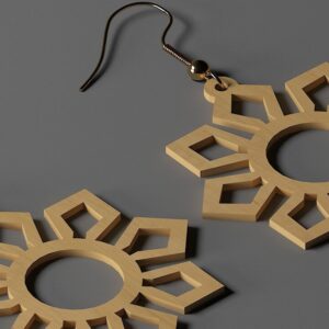 Intra απο ξύλο plywood 3mm-4mm πάχος - Σχέδια Σκουλαρίκια Κοσμήματα Glowforge Cricut Δίασταση 3x3 cm INTRAFABR-44665251