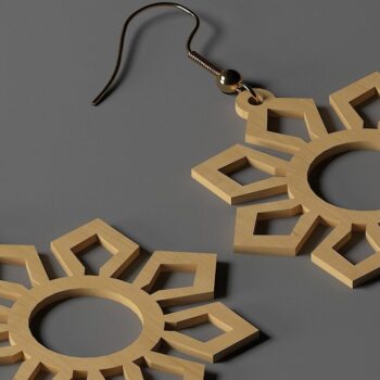 Intra απο ξύλο plywood 3mm-4mm πάχος - Σχέδια Σκουλαρίκια Κοσμήματα Glowforge Cricut Δίασταση 3x3 cm INTRAFABR-44665251 - Image 1