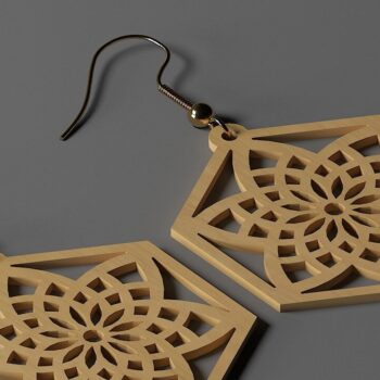 Intra απο ξύλο plywood 3mm-4mm πάχος - Σχέδια Σκουλαρίκια Κοσμήματα Glowforge Cricut Δίασταση 3x3 cm INTRAFABR-44665251 - Image 2