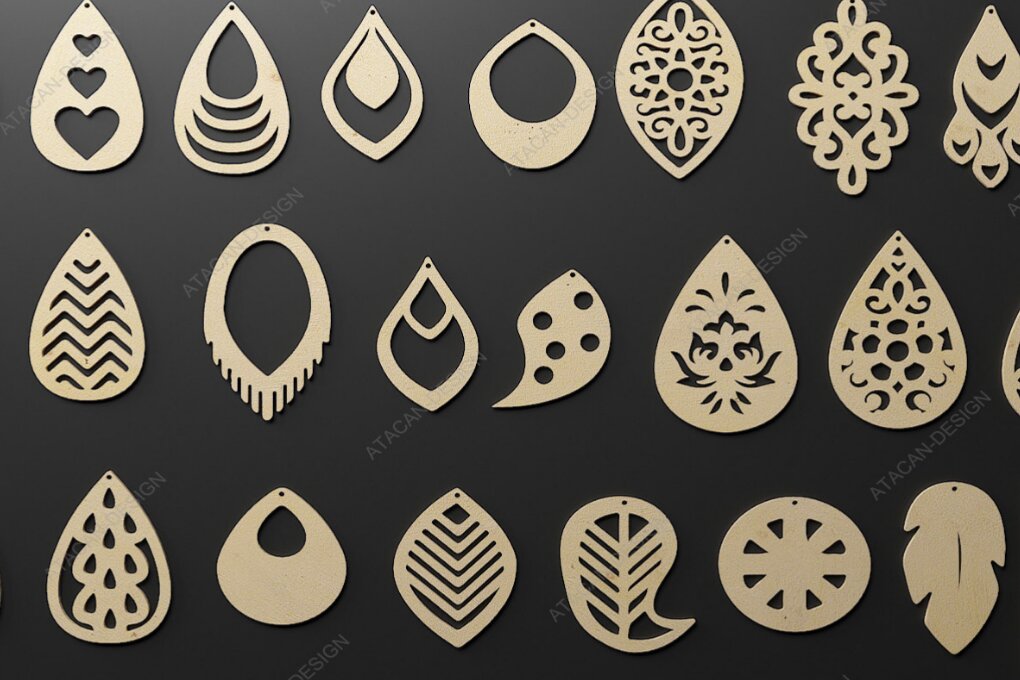 Intra απο ξύλο plywood 3mm-4mm πάχος - Σχέδια σκουλαρικιών: Laser Cut Ready!053 Δίασταση 3x3 cm INTRAFABR-117725950