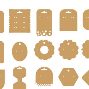 Intra απο ξύλο plywood 3mm-4mm πάχος - Σετ προτύπου  κάρτας προβολής σκουλαρικιών 15 Δίασταση 3x3 cm INTRAFABR-104369108 - Image 1