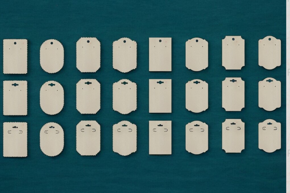 Intra απο ξύλο plywood 3mm-4mm πάχος - Πρότυπα καρτών εμφάνισης σκουλαρικιών 236 Δίασταση 3x3 cm INTRAFABR-118582840