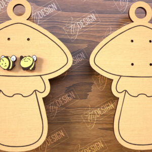 Intra απο ξύλο plywood 3mm-4mm πάχος - Οθόνη σκουλαρικιών |Οθόνη σε σχήμα μανιταριού Δίασταση 3x3 cm INTRAFABR-102524955