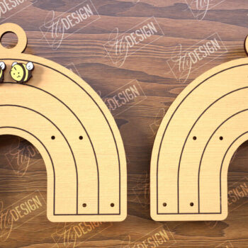 Intra απο ξύλο plywood 3mm-4mm πάχος - Εμφάνιση σκουλαρικιών | Οθόνη σε σχήμα ουράνιου τόξου Δίασταση 3x3 cm INTRAFABR-102524784 - Image 1