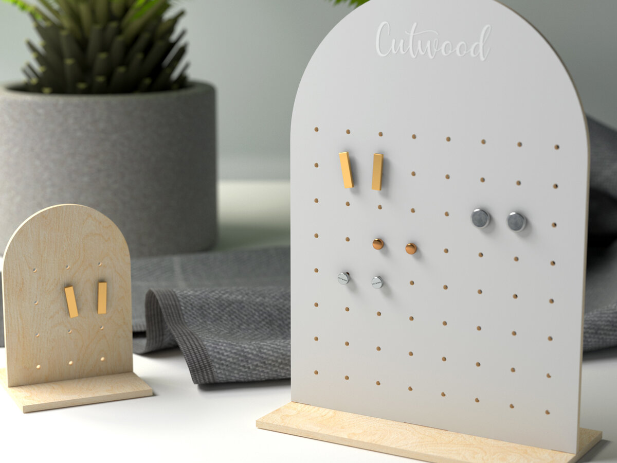 Intra απο ξύλο plywood 3mm-4mm πάχος - Βάση οθόνης σκουλαρικιών Δίασταση 3x3 cm INTRAFABR-25913258