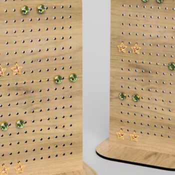 Intra απο ξύλο plywood 3mm-4mm πάχος - Στάση οθόνης σκουλαρικιών για  κοπής με λέιζερ Δίασταση 3x3 cm INTRAFABR-108550298 - Image 1