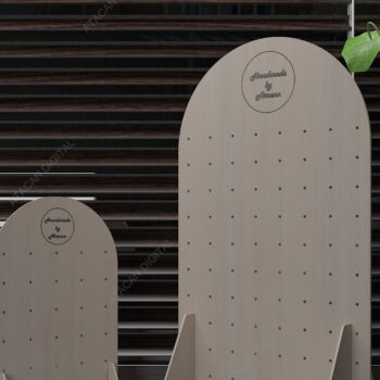 Intra απο ξύλο plywood 3mm-4mm πάχος - Σκουλαρίκια με επίδειξη κοσμήματος Μπαστούνι Holde Δίασταση 3x3 cm INTRAFABR-41514629 - Image 1