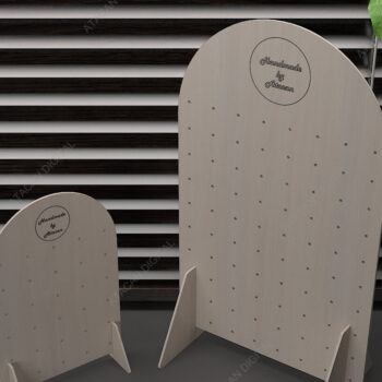 Intra απο ξύλο plywood 3mm-4mm πάχος - Σκουλαρίκια με επίδειξη κοσμήματος Μπαστούνι Holde Δίασταση 3x3 cm INTRAFABR-41514629 - Image 2