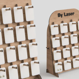 Intra απο ξύλο plywood 3mm-4mm πάχος - Στάση οθόνης σκουλαρικιών,  με λέιζερ Δίασταση 3x3 cm INTRAFABR-99394375