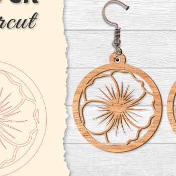 Intra απο ξύλο plywood 3mm-4mm πάχος - Σκουλαρίκι Flower cut Laser Δίασταση 3x3 cm INTRAFABR-122656044 - Image 11