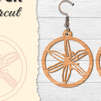 Intra απο ξύλο plywood 3mm-4mm πάχος - Σκουλαρίκι Flower cut Laser Δίασταση 3x3 cm INTRAFABR-122656044 - Image 13