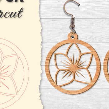 Intra απο ξύλο plywood 3mm-4mm πάχος - Σκουλαρίκι Flower cut Laser Δίασταση 3x3 cm INTRAFABR-122656044 - Image 14