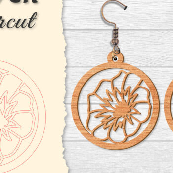 Intra απο ξύλο plywood 3mm-4mm πάχος - Σκουλαρίκι Flower cut Laser Δίασταση 3x3 cm INTRAFABR-122656044 - Image 16