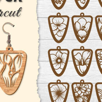 Intra απο ξύλο plywood 3mm-4mm πάχος - Σκουλαρίκι Flower cut Laser Δίασταση 3x3 cm INTRAFABR-122656055 - Image 1