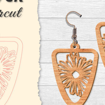 Intra απο ξύλο plywood 3mm-4mm πάχος - Σκουλαρίκι Flower cut Laser Δίασταση 3x3 cm INTRAFABR-122656055 - Image 4