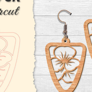 Intra απο ξύλο plywood 3mm-4mm πάχος - Σκουλαρίκι Flower cut Laser Δίασταση 3x3 cm INTRAFABR-122656055 - Image 5