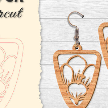 Intra απο ξύλο plywood 3mm-4mm πάχος - Σκουλαρίκι Flower cut Laser Δίασταση 3x3 cm INTRAFABR-122656055 - Image 6