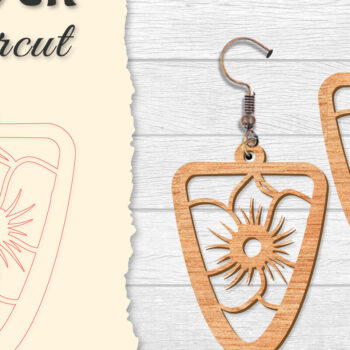 Intra απο ξύλο plywood 3mm-4mm πάχος - Σκουλαρίκι Flower cut Laser Δίασταση 3x3 cm INTRAFABR-122656055 - Image 8