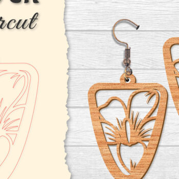 Intra απο ξύλο plywood 3mm-4mm πάχος - Σκουλαρίκι Flower cut Laser Δίασταση 3x3 cm INTRAFABR-122656055 - Image 9