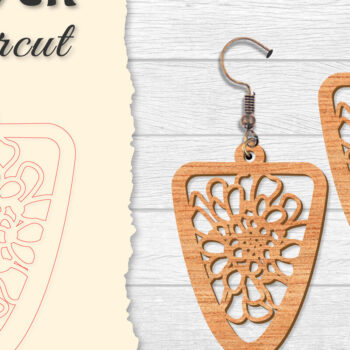 Intra απο ξύλο plywood 3mm-4mm πάχος - Σκουλαρίκι Flower cut Laser Δίασταση 3x3 cm INTRAFABR-122656055 - Image 10