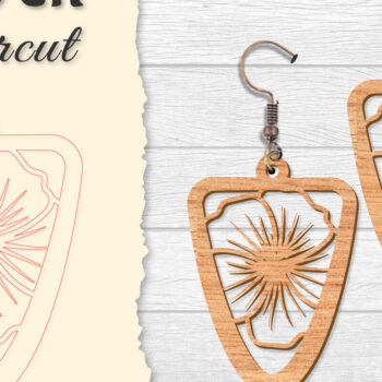 Intra απο ξύλο plywood 3mm-4mm πάχος - Σκουλαρίκι Flower cut Laser Δίασταση 3x3 cm INTRAFABR-122656055 - Image 11