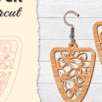 Intra απο ξύλο plywood 3mm-4mm πάχος - Σκουλαρίκι Flower cut Laser Δίασταση 3x3 cm INTRAFABR-122656055 - Image 12