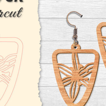 Intra απο ξύλο plywood 3mm-4mm πάχος - Σκουλαρίκι Flower cut Laser Δίασταση 3x3 cm INTRAFABR-122656055 - Image 13