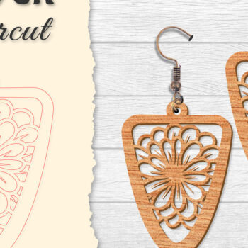 Intra απο ξύλο plywood 3mm-4mm πάχος - Σκουλαρίκι Flower cut Laser Δίασταση 3x3 cm INTRAFABR-122656055 - Image 15