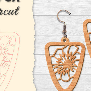 Intra απο ξύλο plywood 3mm-4mm πάχος - Σκουλαρίκι Flower cut Laser Δίασταση 3x3 cm INTRAFABR-122656055 - Image 16