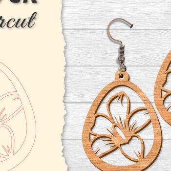 Intra απο ξύλο plywood 3mm-4mm πάχος - Σκουλαρίκι Flower cut Laser Δίασταση 3x3 cm INTRAFABR-122656051 - Image 9