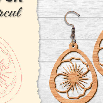 Intra απο ξύλο plywood 3mm-4mm πάχος - Σκουλαρίκι Flower cut Laser Δίασταση 3x3 cm INTRAFABR-122656051 - Image 11