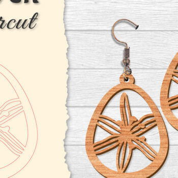 Intra απο ξύλο plywood 3mm-4mm πάχος - Σκουλαρίκι Flower cut Laser Δίασταση 3x3 cm INTRAFABR-122656051 - Image 13