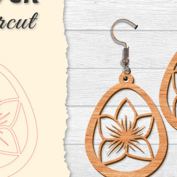 Intra απο ξύλο plywood 3mm-4mm πάχος - Σκουλαρίκι Flower cut Laser Δίασταση 3x3 cm INTRAFABR-122656051 - Image 14