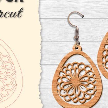 Intra απο ξύλο plywood 3mm-4mm πάχος - Σκουλαρίκι Flower cut Laser Δίασταση 3x3 cm INTRAFABR-122656051 - Image 15